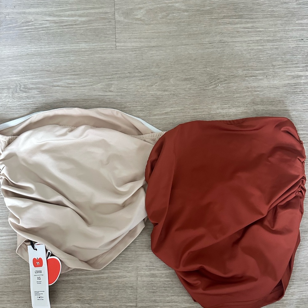 Women's Skirt Set - Cream and Brown